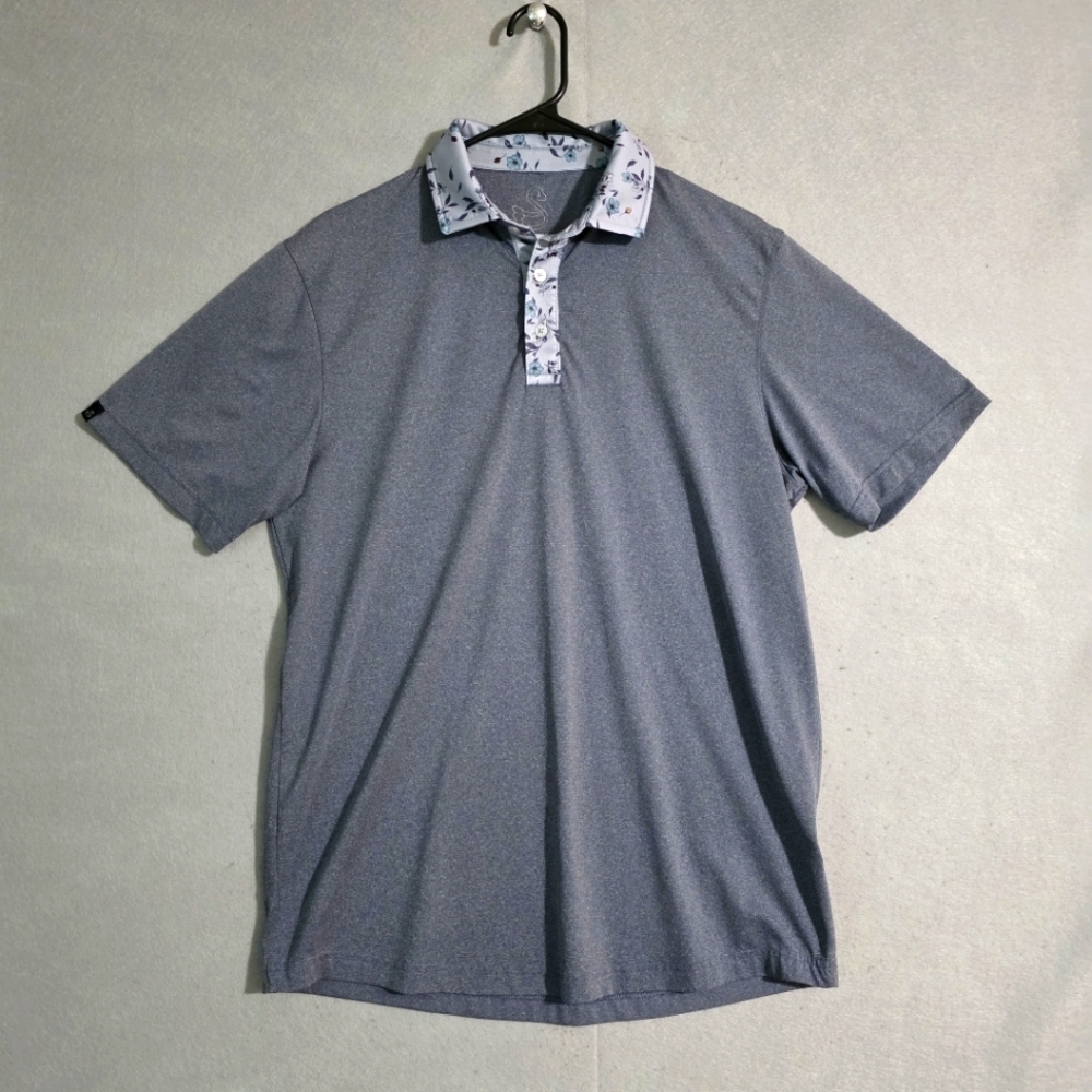 Swannies Mens Marco Navy Sky Performance Golf Polo Size Medium